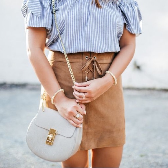 Abercrombie & Fitch Dresses & Skirts - Abercrombie & Fitch Tan Suede Lace Up Skirt Size 8